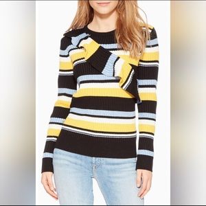 Parker Montego Striped Ruffle Sweater